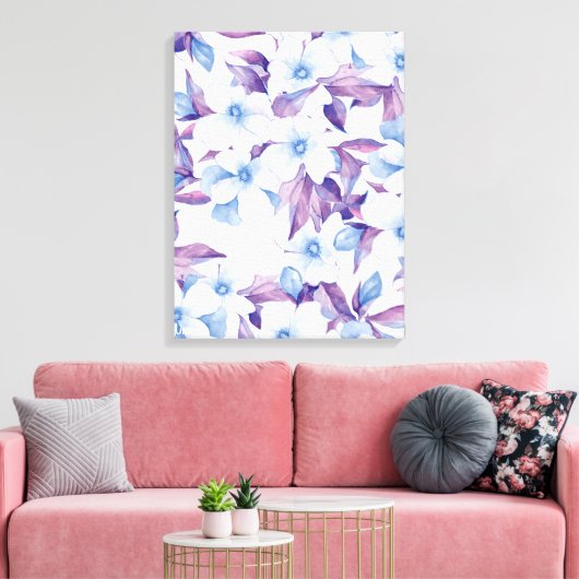 Waterverf bloemen schilderen canvas afdruk (Insitu (Woonkamer))