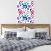Waterverf bloemen schilderen canvas afdruk (Insitu (Slaapkamer))