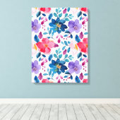 Waterverf bloemen schilderen canvas afdruk (Insitu (Houten vloer))