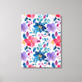 Waterverf bloemen schilderen canvas afdruk