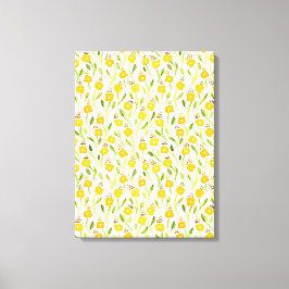 Waterverf bloemen schilderen canvas afdruk