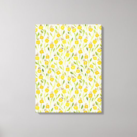 Waterverf bloemen schilderen canvas afdruk (Voorkant)