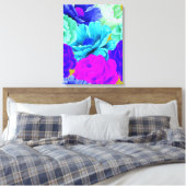Waterverf bloemen schilderen canvas afdruk (Insitu (Slaapkamer))