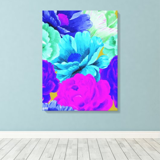 Waterverf bloemen schilderen canvas afdruk (Insitu (Houten vloer))