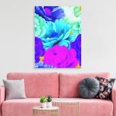 Waterverf bloemen schilderen canvas afdruk (Insitu (Woonkamer))