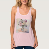 Waterverf Bloemen Schilderen Perzik achtergrond Tanktop (Voorkant)