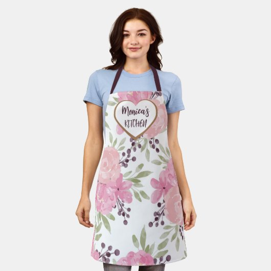Waterverf Bloemen Schort (Gedragen)