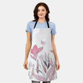 Waterverf bloemen schort (Gedragen)