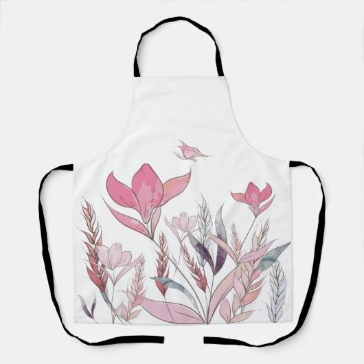 Waterverf bloemen schort (Voorkant)