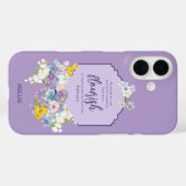 Waterverf Bloemen Schriftvers gepersonaliseerd Case-Mate iPhone Case (Achterkant (horizontaal))
