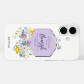 Waterverf Bloemen Schriftvers gepersonaliseerd Case-Mate iPhone Case (Achterkant (horizontaal))