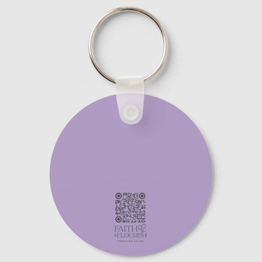 Waterverf Bloemen Schriftvers gepersonaliseerd Sleutelhanger (Achterkant)