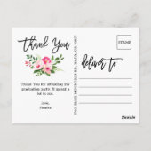  Waterverf bloemen Script Foto bedankt Briefkaart (Achterkant)