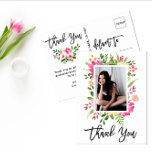 Waterverf bloemen Script Foto bedankt Briefkaart<br><div class="desc">Waterverf bloemen de Foto van het Manuscript Dank u Briefkaart.</div>