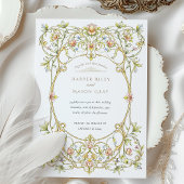 Waterverf Bloemen Scrollwork bruiloft Kaart