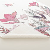 Waterverf bloemen sherpa deken (3/4)