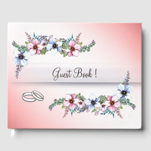 Waterverf bloemen Shine Weddenschap Gastenboek (Voorkant)