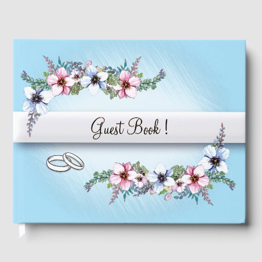 Waterverf bloemen Shine Weddenschap Gastenboek (Voorkant)
