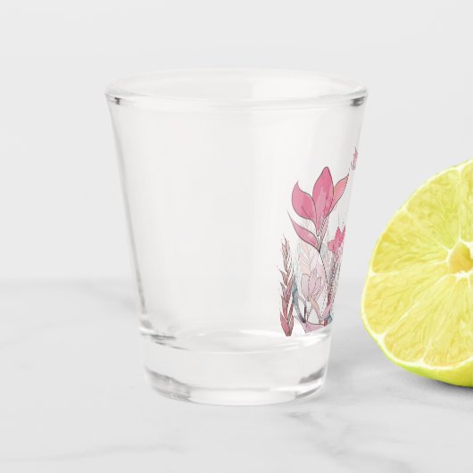 Waterverf bloemen shot glas (Links)