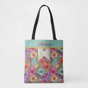 Waterverf Bloemen Sinaasappel Aqua Cream Roos Bota Tote Bag