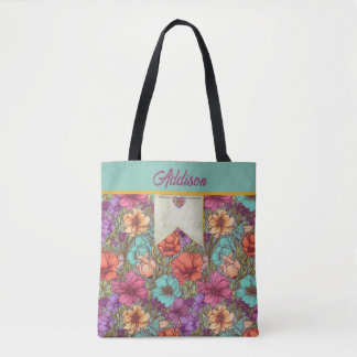 Waterverf Bloemen Sinaasappel Aqua Cream Roos Bota Tote Bag