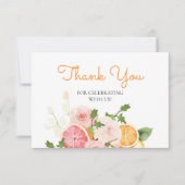 Waterverf Bloemen Sinaasappel Citrus Thema Dank u  Kaart (Voorkant)