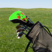 Waterverf Bloemen Sinaasappel Initialen Monogram Golfheadcover (Insitu)