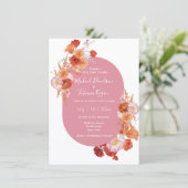 waterverf Bloemen sinaasappel Roze Stijlvolle brui Kaart (Staand voorkant)