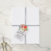 Waterverf Bloemen Sip Sip Hooray Bruidsdouche Cadeaulabel (Met Touw)