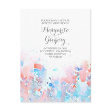 waterverf Bloemen Sla de datum briefkaarten