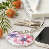 Waterverf bloemen sleutelhanger (Voorkant Rechts)