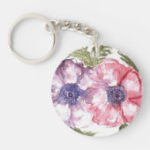 Waterverf bloemen sleutelhanger (Voorkant)