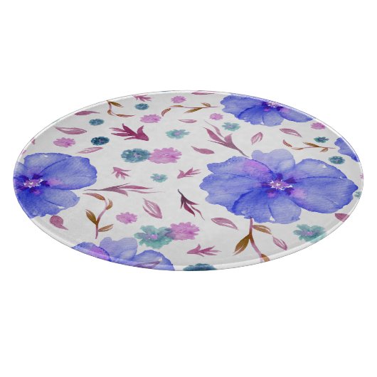 Waterverf Bloemen Snijplank – Artistic Gift (Hoek)