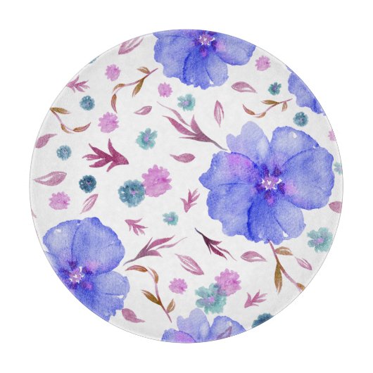 Waterverf Bloemen Snijplank – Artistic Gift (Voorkant)