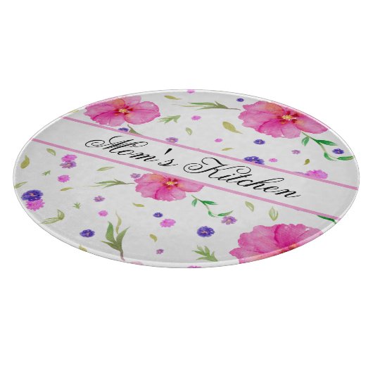 Waterverf Bloemen Snijplank – Custom Kitchen (Hoek)