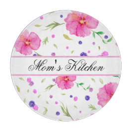 Waterverf Bloemen Snijplank – Custom Kitchen