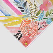 Waterverf Bloemen Speels Whimsical Roze Decoupage Tissuepapier (Detail)