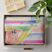 Waterverf Bloemen Speels Whimsical Roze Decoupage Tissuepapier (Geschenk)