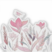 Waterverf bloemen sticker (Voorkant)