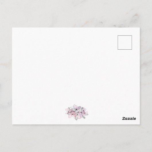 Waterverf Bloemen Stijlvol script Save the date Briefkaart (Achterkant)