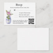 waterverf Bloemen Stijlvolle Bruiloft RSVP QR Code Informatiekaartje (Voorkant / Achterkant)