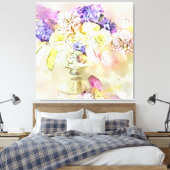 *~ Waterverf Bloemen Stilleven Bloemen AP56 Canvas Afdruk (Insitu (Slaapkamer))
