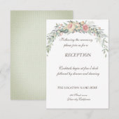 Waterverf Bloemen, Stippen Bruiloftsreceptie Informatiekaartje (Voorkant / Achterkant)