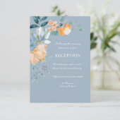Waterverf Bloemen Stofblauw Kaart (Staand voorkant)