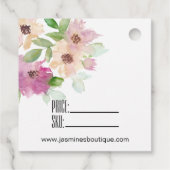 Waterverf Bloemen & Strepen Bedankjes Labels (Achterkant)