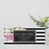 Waterverf bloemen & Stripes Cadeaucertificaat (Staand voorkant)