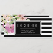 Waterverf bloemen & Stripes Cadeaucertificaat (Voorkant / Achterkant)