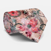 Waterverf, bloemen. stropdas (Opgerold)