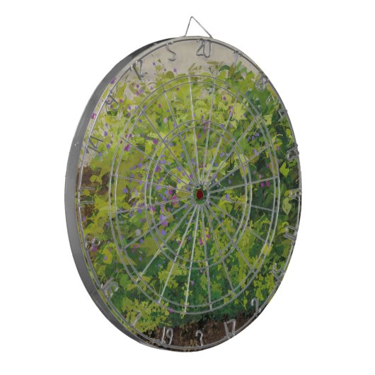  Waterverf Bloemen Struik Graphic Art Painting Dartbord (Voorkant Links)