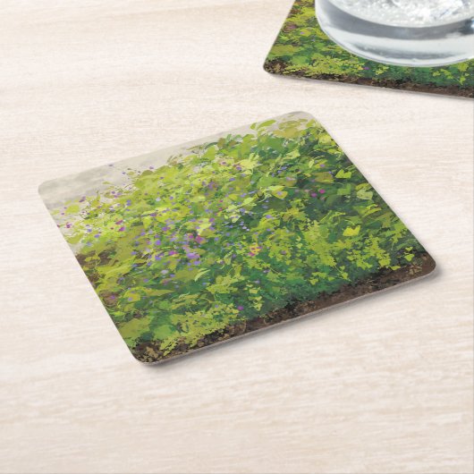  Waterverf Bloemen Struik Graphic Art Painting Kartonnen Onderzetters (Schuin)